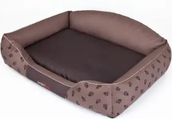Shtrat për qen Hobbydog Royal Bed L, dizajn crown, kafe e hapur