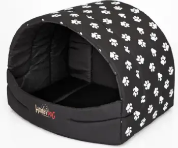 Strehë për qen Hobbydog Booth Prompter R3, Codura, motiv putra, e zezë
