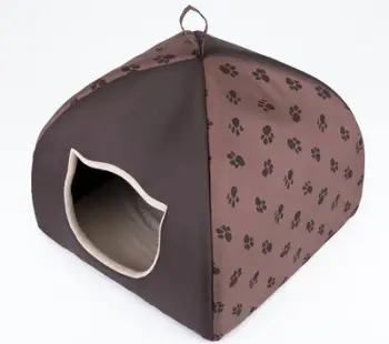 Shtëpi kafshësh Hobbydog Hut Igloo R3, material Codura, e kafe e çelët me putra