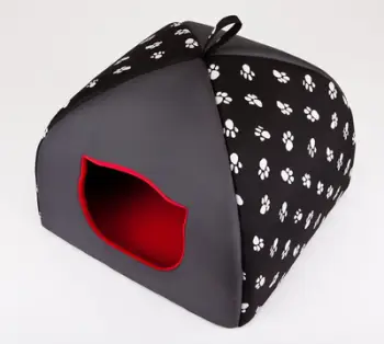 Shtëpi iglu për kafshë Hobbydog Hut Igloo R2, material cordura, e zezë me putra
