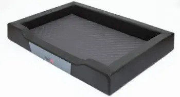 Shtrat për qen Hobbydog Deluxe, XXL, eko lëkurë dhe codura, i zi grafit