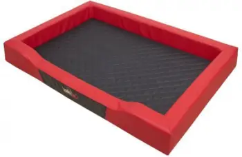 Shtrat për qen Hobbydog Deluxe, XXL, eco-leather dhe cordura, kuqe zi
