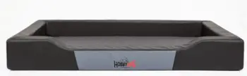 Shtrat për qen Hobbydog Deluxe L R1, 75x50 cm, lëkurë eko, i zi grafit