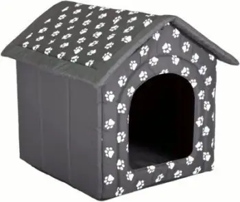 Strehe për qen Hobbydog Kennel R1, 38x38x32 cm, material Codura, blu me kuadrate