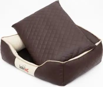 Shtrat për qen Hobbydog BED ELITE, madhësia L, kafe me anë bezhë