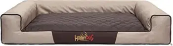 Shtrat për qen Hobbydog Victoria R1 L, 80x55 cm, bezhë me dyshek kafe