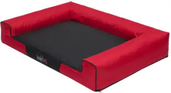 Shtrat për qen Hobbydog Bed Victoria XL, material Codura, dyshek shkumë, i kuq me dyshek të zi
