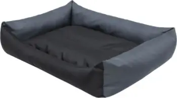 Shtrat për qen Hobbydog Bed Eco XXL, 105 x 75 cm, anë grafit dyshek i zi