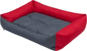 Shtrat qenësh Hobbydog Eco Bed XL, material cordura, anë të kuqe dyshek gri