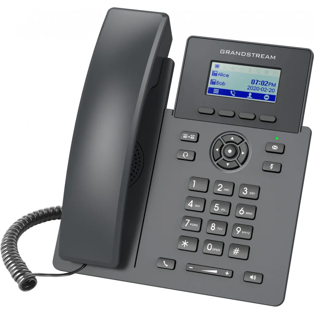 Telefon IP Grandstream GRP2601, 1 linjë, LCD, i zi - 1
