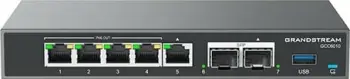 Switch Grandstream GCC6010 UC PoE, 5+2P, e zezë, argjend