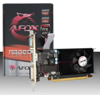 Kartelë grafike AFOX Radeon R5 220 1GB DDR3 64Bit DVI HDMI VGA LP Single Fan AFR5220-1024D3L9-V2