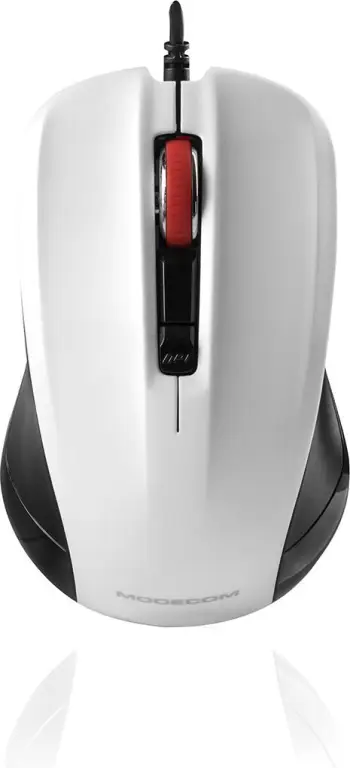 Maus Modecom M-MC-00M9.1-200, me kabllo, USB, i bardhë dhe i zi