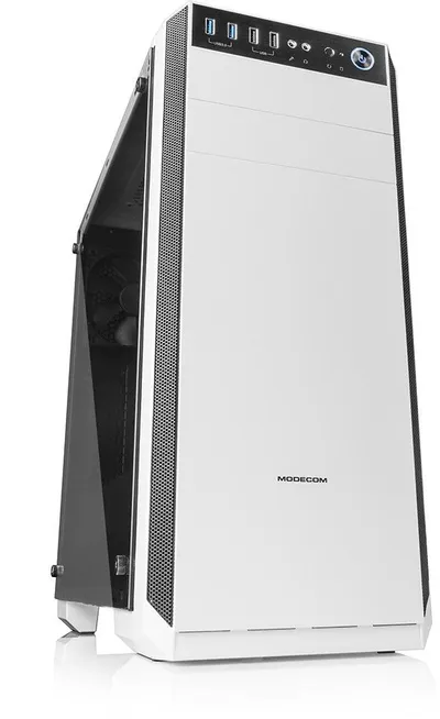 Kasë Modecom Oberon Pro Glass (AT-OBERON-PG-20-000000-0002), e bardhë - 1