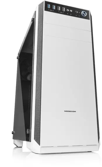 Kasë Modecom Oberon Pro Glass (AT-OBERON-PG-20-000000-0002), e bardhë