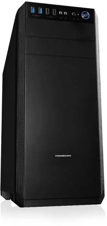 Kasë kompjuteri Modecom Oberon Pro Silent (AT-OBERON-PS-10-000000-0002), e zezë