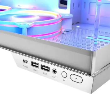 Kase PC Modecom Volcano Panorama Apex ARGB 3F, ATX, xham i temperuar, e bardhë