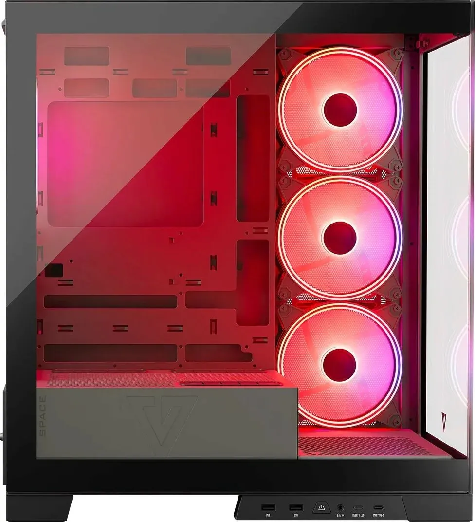 Kuti kompjuteri Modecom Volcano Space Apex ARGB, ATX, 4 ventilatorë 140mm, e zezë - 14