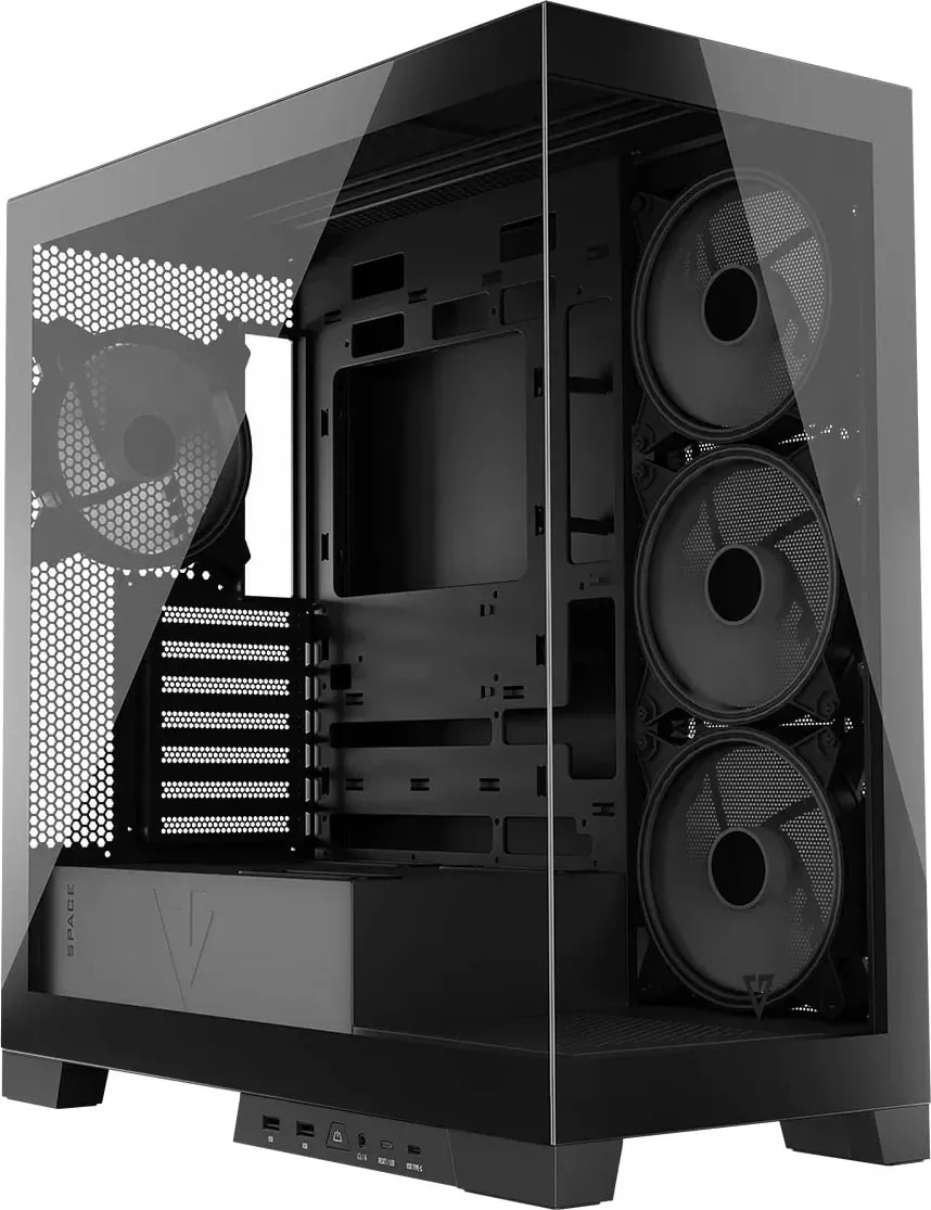 Kuti kompjuteri Modecom Volcano Space Apex ARGB, ATX, 4 ventilatorë 140mm, e zezë - 3