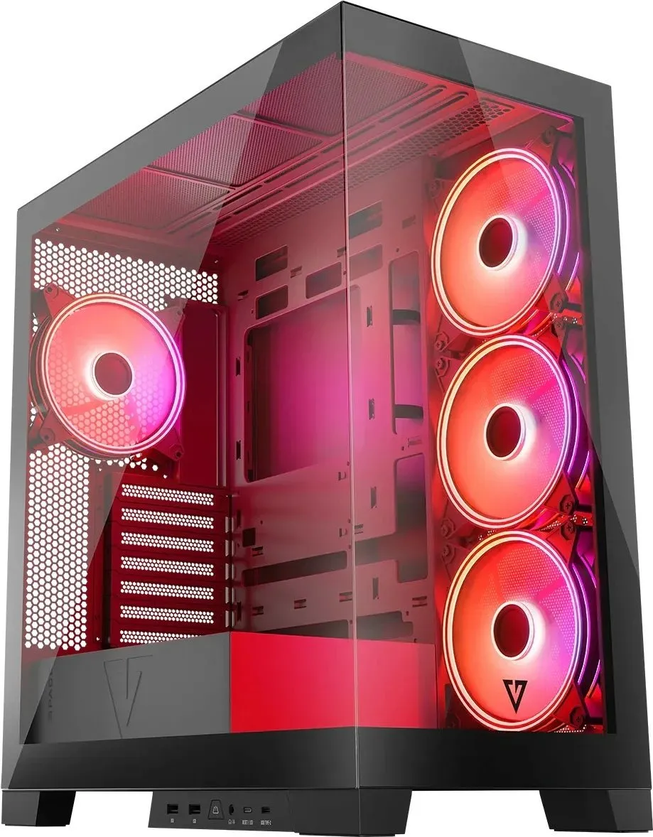 Kuti kompjuteri Modecom Volcano Space Apex ARGB, ATX, 4 ventilatorë 140mm, e zezë - 4
