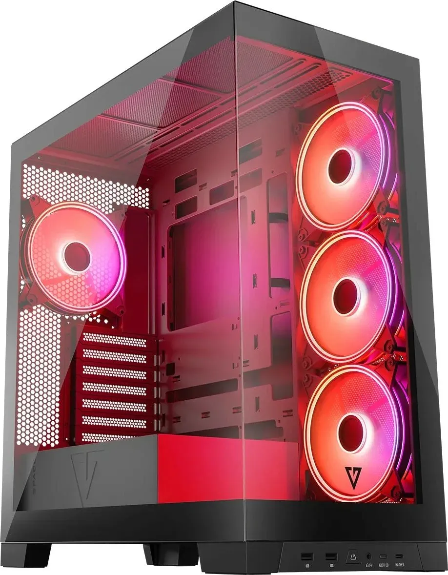 Kuti kompjuteri Modecom Volcano Space Apex ARGB, ATX, 4 ventilatorë 140mm, e zezë - 6