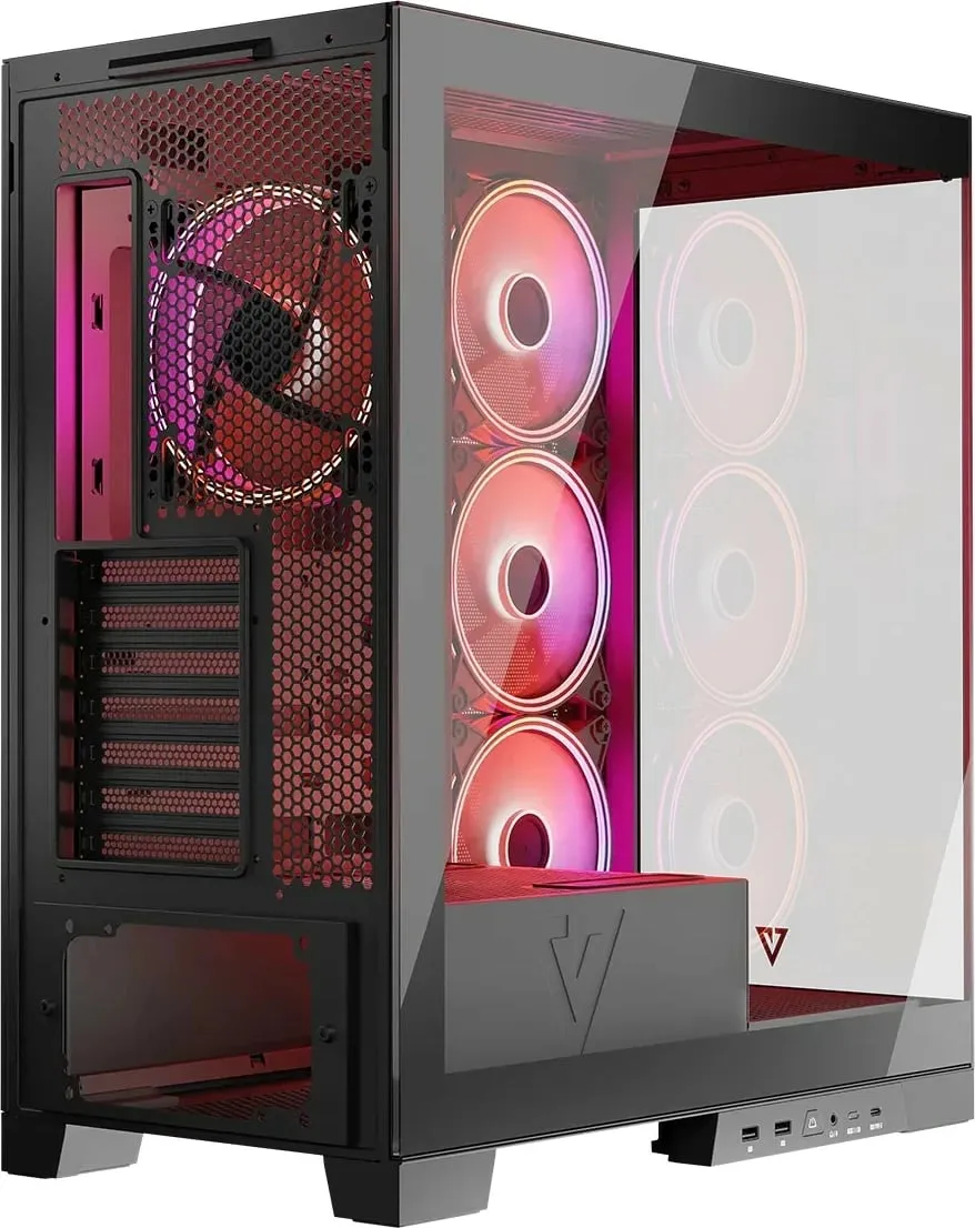 Kuti kompjuteri Modecom Volcano Space Apex ARGB, ATX, 4 ventilatorë 140mm, e zezë - 7