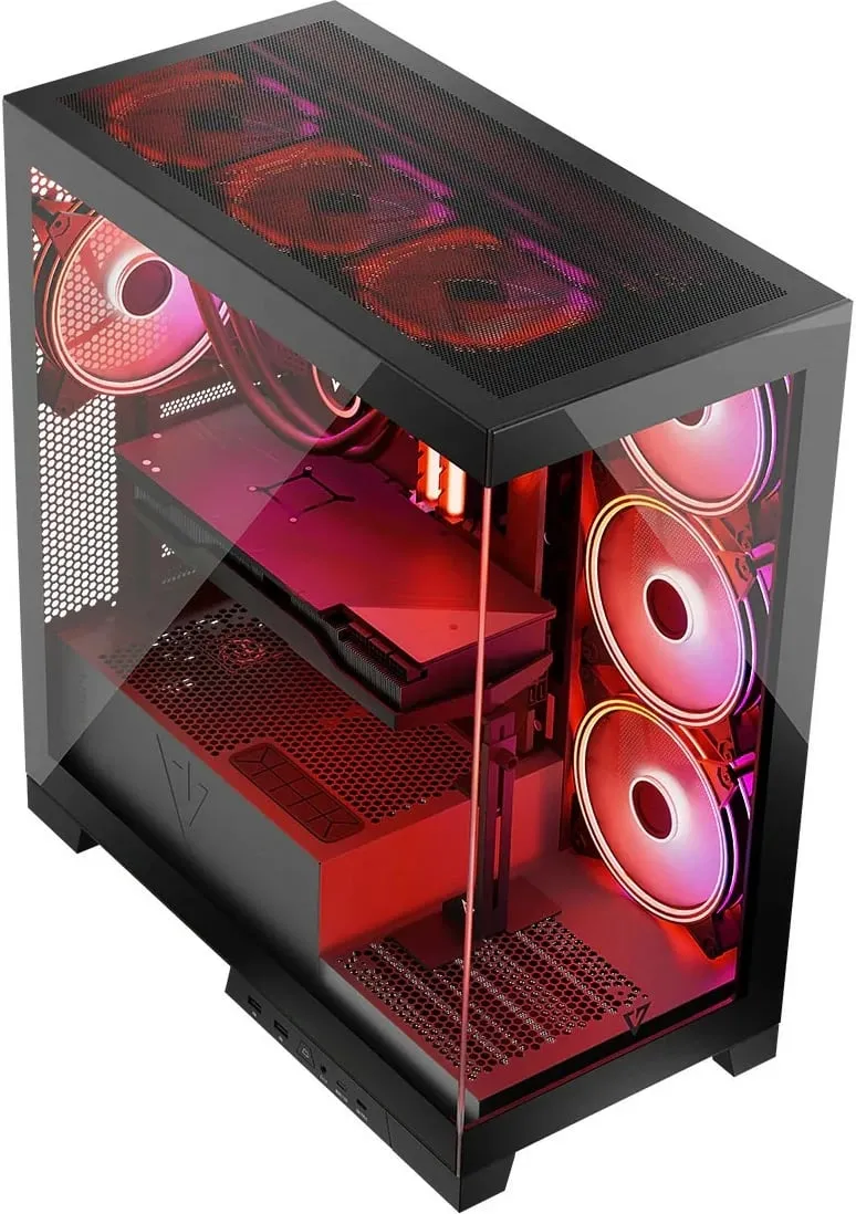 Kuti kompjuteri Modecom Volcano Space Apex ARGB, ATX, 4 ventilatorë 140mm, e zezë - 10