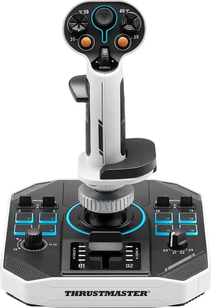 Joystick Thrustmaster SoL-R 1 FlightStick për PC, me LED, USB Type-C, zi/bardhë - 1