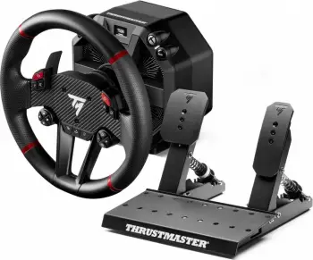 Timoni lojrash Thrustmaster T598X, me pedale, Force Feedback, USB, për PC dhe Xbox, i zi