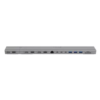Stacion dokimi HyperDrive 4K për MacBook 13-16", 15 porta, i argjendtë