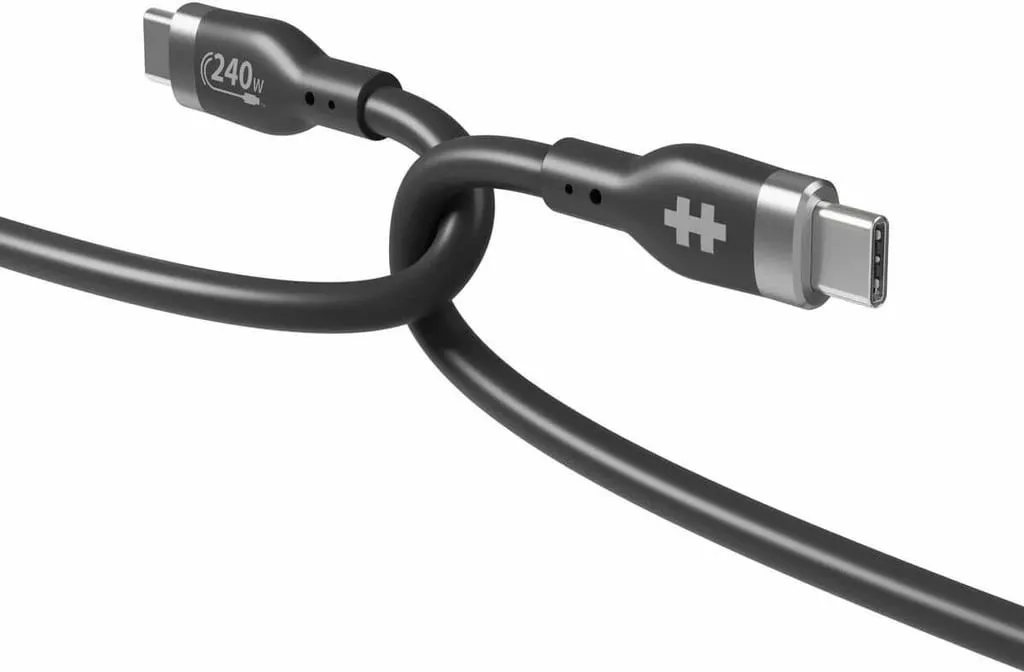 Kabllo USB-C Targus 1M, 240W, e zezë - 4