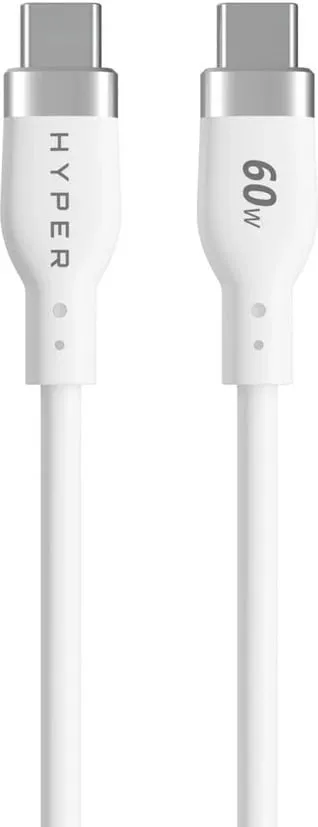 Kabllo USB-C Targus 1.5m, silikon, 60W, e bardhë - 1