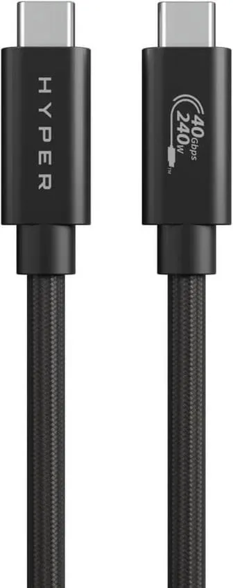 Kabllo USB-C Targus HyperDrive USB4 Performance 1.2m, 240W, 40Gbps, e zezë - 2