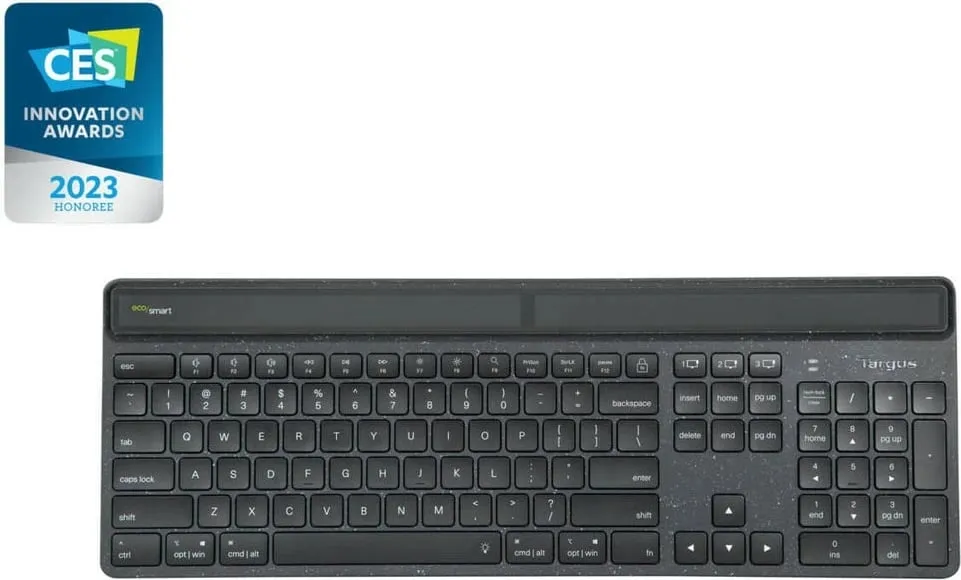 Tastierë wireless Targus ECOSMART, full-size, Bluetooth 5.2, LED backlight, e zezë - 2