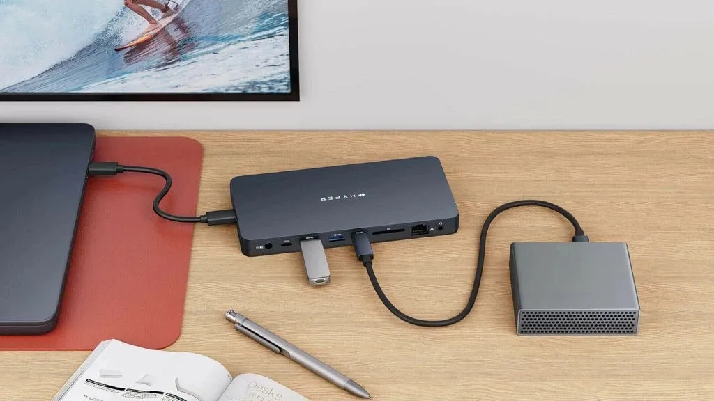 Stacion dokimi Hyper HyperDrive Next HD7001GL, USB C, Ethernet gigabit, Midnight Blue - 5