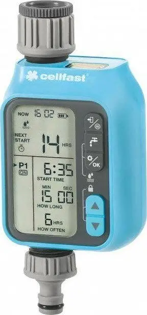 Kontrollues elektronik ujitjeje Cellfast Chronos, ekran digjital, sensor shiu, gri