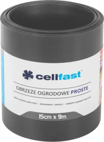 Rrethoje kopshti Cellfast Straight, 15cm x 9m, plastike, grafit