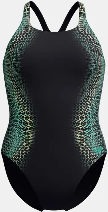 Rroba banje Speedo Medalist Printed, rezistente ndaj klorit, Endurance+ Max, e zezë jeshile