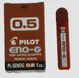 Refil grafiti Pilot Eno-G HB, 0.5 mm, 12 copë, gri