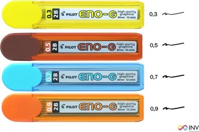 Refil lapsi mekanik Pilot Eno-G 0.5mm 4B, 12 copë - 1