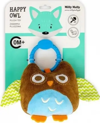 Varëse lodër pelushi Milly Mally Brown Owl, me zile, kapëse praktike, kafe