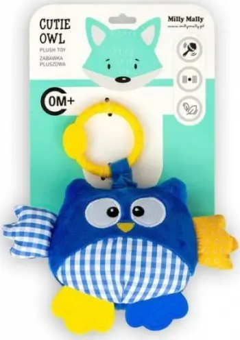 Lodër e varur pelushi Milly Mally Blue Owl, me dridhje, blu