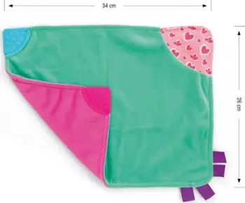 Batanije lodër për foshnja Milly Mally Blanky, me teether, zhurmuese, rozë
