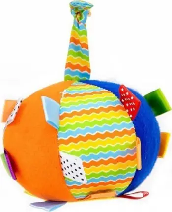 Top lodër pelushi Milly Mally Plush Toy Ball Funny Ball, me zingëllimë, shumëngjyrësh