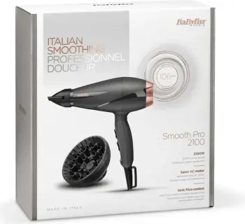 Tharëse për flokë BaByliss Smooth Pro 2100 6709DE, 2100W, e zezë/ari