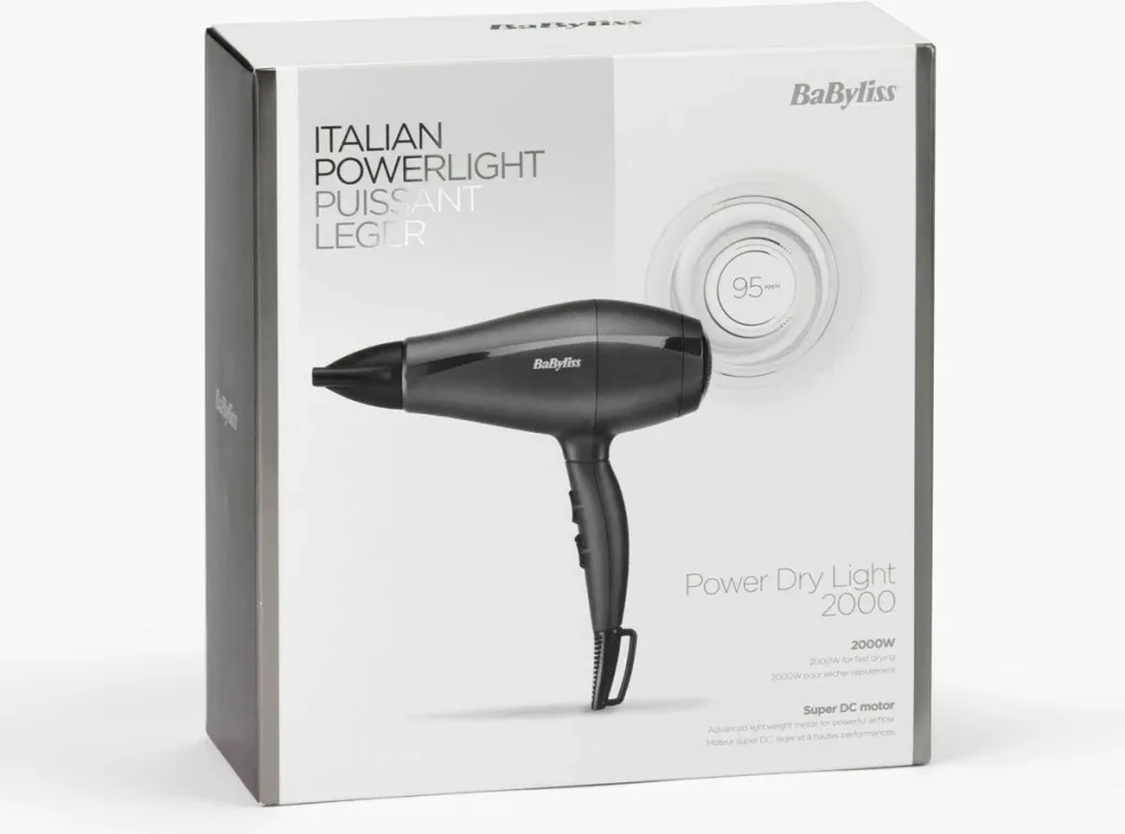 Tharëse flokësh BaByliss 5910E Super Light Pro 2000, e zezë - 6