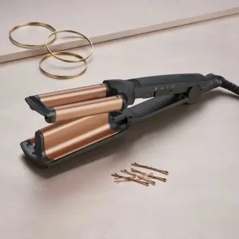 Ondulues flokësh, BaByliss W2447E, Deep Waves, tourmaline-ceramic, 3 nivele deri 200°C, e zezë/bronzi