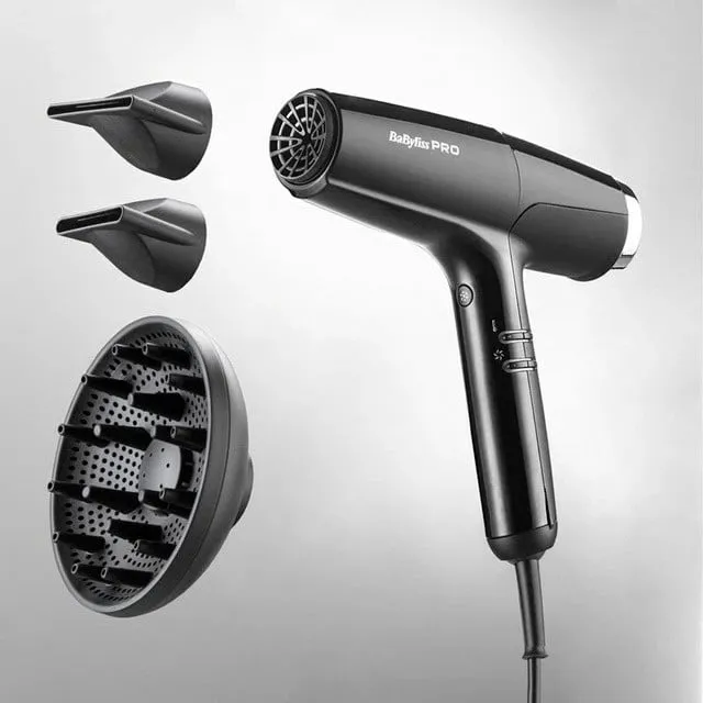 Tharëse flokësh BaByliss PRO Falco Black & Silver High-Speed BAB8558BE - 2