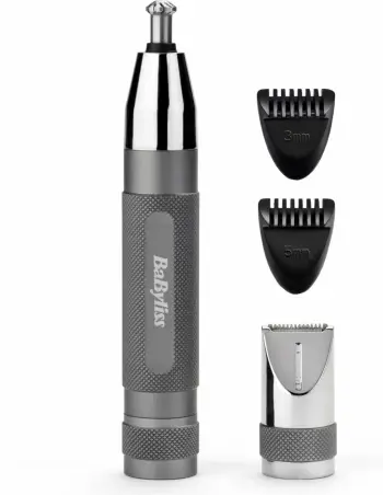Makinë rroje BaByliss E116E, për veshë, vetulla, hundë, gri, argjend