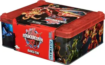 Kuti lodrash Bakugan Baku Tin, figurine Special Attack Mantid, me ruajtje kartash, shumëngjyrëshe